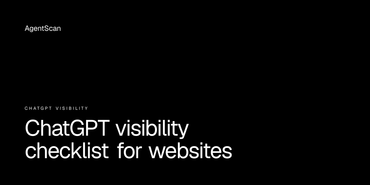 ChatGPT visibility checklist for websites