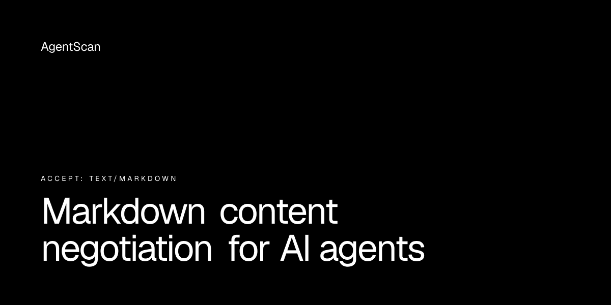 Markdown content negotiation for AI agents