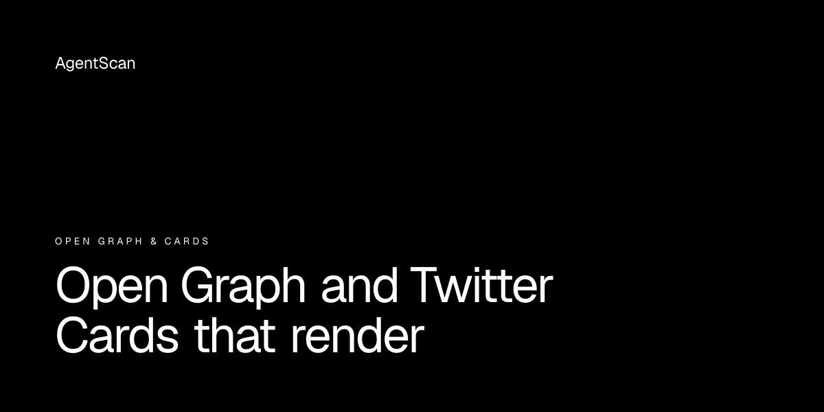 Open Graph and Twitter Cards that render